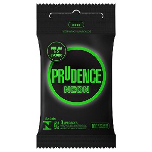 Preservativo Prudence Neon com 3 unidades - Brilha no Escuro
