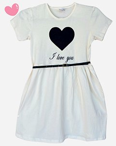 Vestido Bordado Infantil Com Cinto - Manga