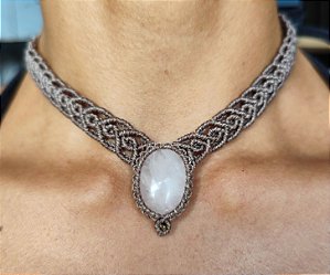 Colar Bege - Quartzo Rosa