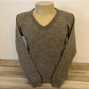 Blusa Masculina Decote V Bege