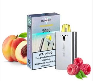 IGNITE V50 - PEACH RASPBERRY  POD DESCARTÁVEL 5000 PUFFS