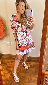 VESTIDO CURTO ESTAMPA CABALLOS - MARIA FILO