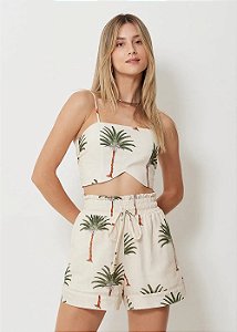 TOP CROPPED ALCINHA ESTAMPA PALM TREES - MOB