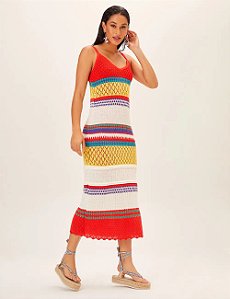 VESTIDO TRICOT MULTICOLOR - MARIA FILO