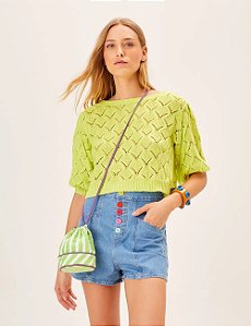 SHORT JEANS BOTOES MULTICOLOR - MARIA FILO