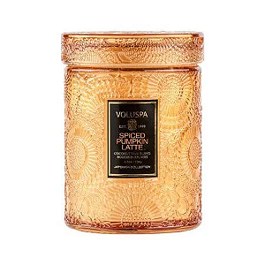 MINI VELA POTE VIDRO 50H RELEVO SPICED PUMPKIN LATTE - VOLUSPA