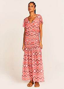 CAFTAN SAILOR SHIBORI CORAL P - TRIYA