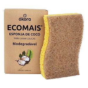 Esponja de Coco Para Lavar Louças Ecomais - 100% Biodegradável, Natural e Vegana - Ákora