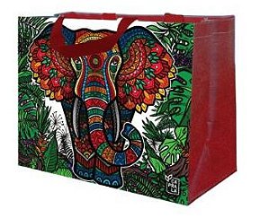 Ecobag de Ráfia MINI - Coleção Artistas do Brasil by @Danroots Vermelho - Sacola Reutilizável - CáPraLá