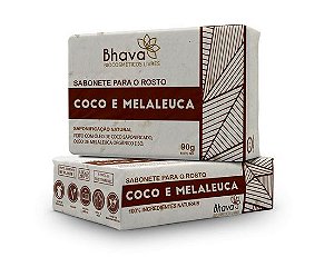 Sabonete Facial de Coco 100% Ingredientes Naturais 90 g - Linha LIXO ZERO - Bhava 