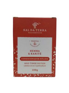 Condicionador Vegetal Sólido Henna & Karité 100 g - Natural e Vegano - Sal da Terra