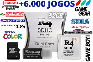 Cartão Cartucho R4 Dual Core 2024 Sd 32gb 6000 Jogos Ds Dsi Lite 2ds 3ds Xl