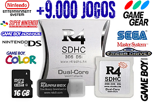 Cartão Cartucho R4 Dual Core 2025 Sd 16gb 9000 Jogos Ds 2ds 3ds