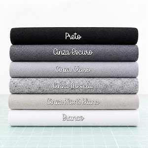 KIT PROMOCIONAL Feltro Liso Santa Fé - Tons Cinza/Preto/Branco