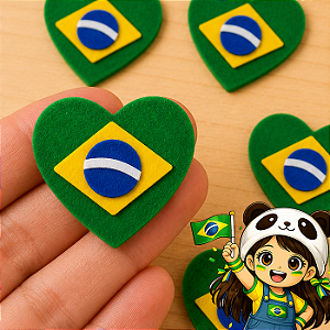 Recorte Bandeira Brasil Coração - COPA 2026