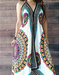 Vestido Indiano Lenço Mandala Hippie