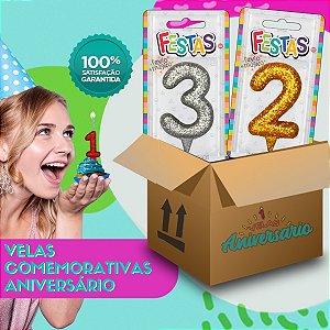 KIT COMPLETO VELA ANIVERS. SUPER GLITTER  | 300 UNIDADES |