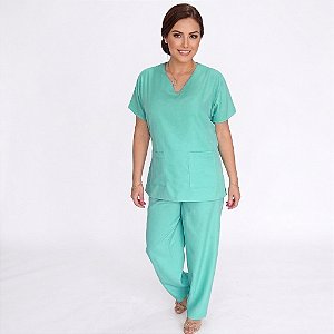 Pijama Cirúrgico Feminino Verde Claro