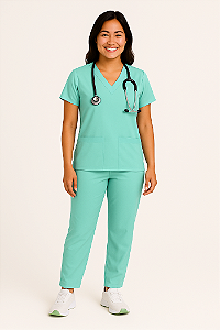 Pijama Cirúrgico Feminino Verde Claro