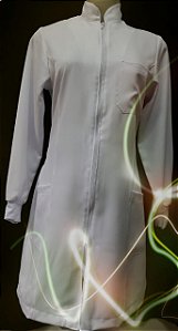 Jaleco Microfibra Feminino Acinturado gola Padre c/zíper  Punho Malha REF. 371