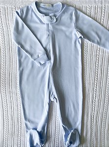 Macacão de zíper azul em algodão Pima