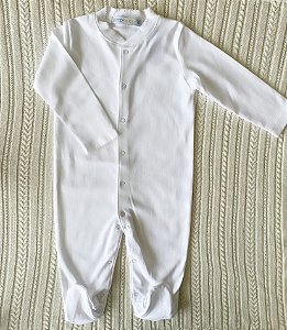 Macacão de botões branco em algodão Pima