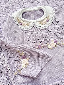 Saída Maternidade Ana lilás ( Macacão + Manta)