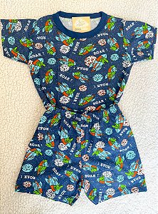 Pijama Azul Marinho Foguete