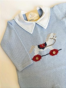 Macacão Cavalinho Azul Bebê