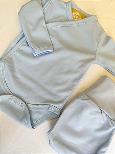 Kimono e Calça Algodão Pima Azul