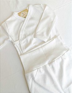 Kimono e Calça Algodão Pima Branco