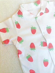 Macacão Morango Rosa