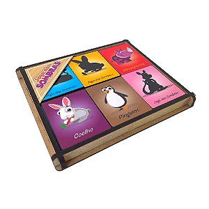 Jogo das Sombras Animais Brinquedo Educativo Pedagógico MDF