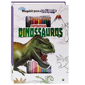 MegaKit para Colorir com Lápis Cor Fantásticos Dinossauros