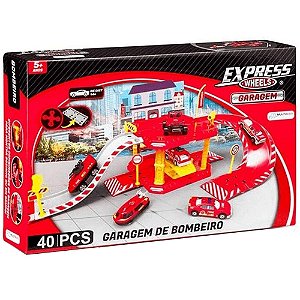 Express Wheels Garagem Bombeiro 40 Peças Brinquedo Multikids