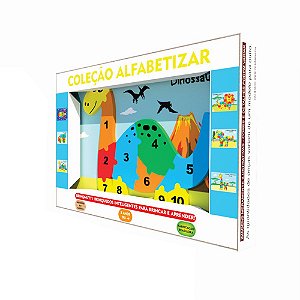 Coleção Alfabetizar Dinossauros - Números - Brinquedo Educativo de