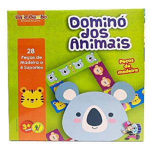 Jogo Educativo Pedagógico Infantil Dominó de Animais 28 Pçs