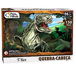 Quebra-cabeça 3d Animal Dinossauro Rex Em Madeira