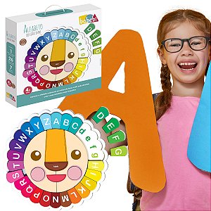 Alfabeto do Leãozinho Brinquedo Educativo Pedagógico Madeira