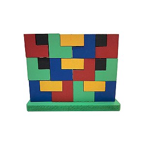 Blocos de Encaixe Vertical Tetris em MDF Brinquedo Educativo