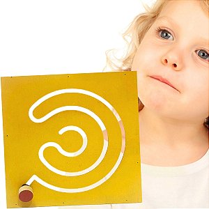 Painel Psicomotor Círculo Educativo Pedagógico Amarelo MDF