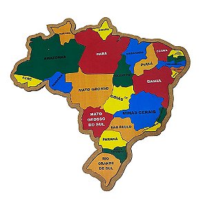 Quebra-Cabeça Brasil Mapa Estados Madeira