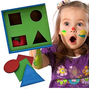 Caixa Passa Figuras Brinquedo Educativo Pedagógico em MDF