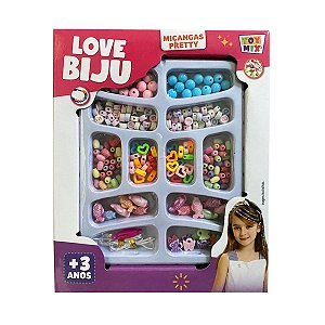 Kit Miçanga Pulseira Infantil Pingente Love Biju Pretty RF1