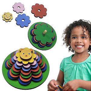 Brinquedo Infantil Encaixe Empilhar Pedagógico Torre do Leão