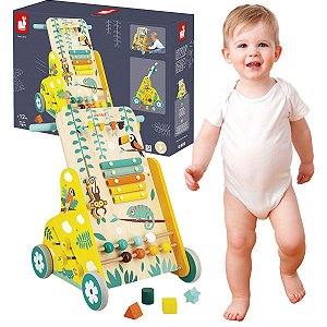 Andador de Madeira Multi Atividades Tropik Montessori Janod