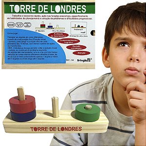 Brinquedo Educativo Raciocinio Torre de Londres Madeira Inf