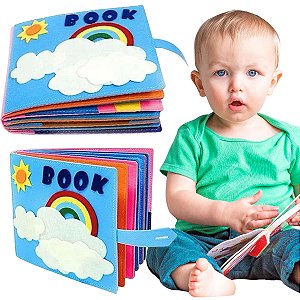 Livro Sensorial  Infantil Feltro Atividades Psicomotoras Quiet Book