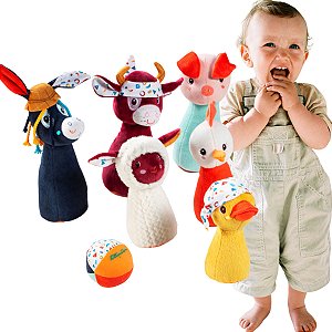 Mini Boliche Jogo Infantil Fazendinha Pelucia Ignace Brinquedo Educativo