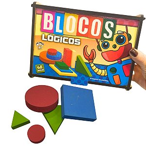 Jogo Infantil Blocos Lógicos 48 Peças Formas Geométricas